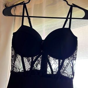 Lacey top black dress